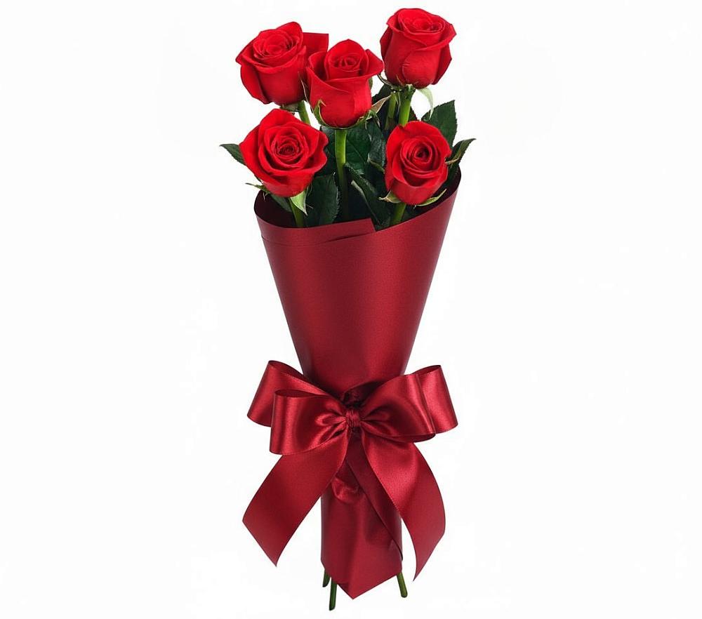 Букет 5 Красных роз Эдлесс Лав в Сосново-Озерском