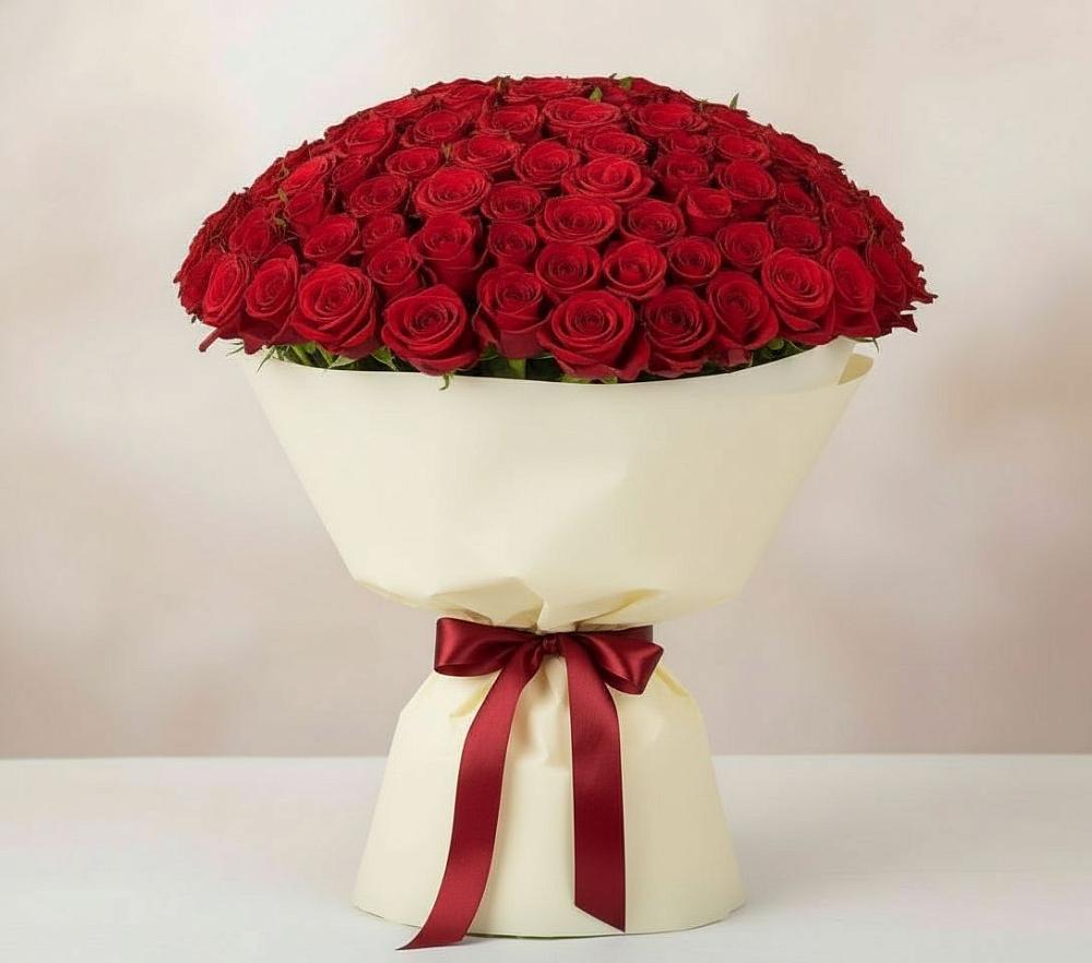 Букет 101 Красная роза Милано в Сосново-Озерском