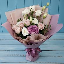 Букет цветов из:  Розы и Лизиантусы #REPLACE_PRED# Сосново-Озерском