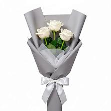 Букет 3 белые розы в Сосново-Озерском