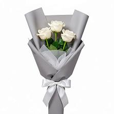 Букет 3 белые розы в Сосново-Озерском