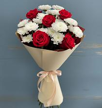 Букет цветов из:  Розы и Хризантемы в Сосново-Озерском