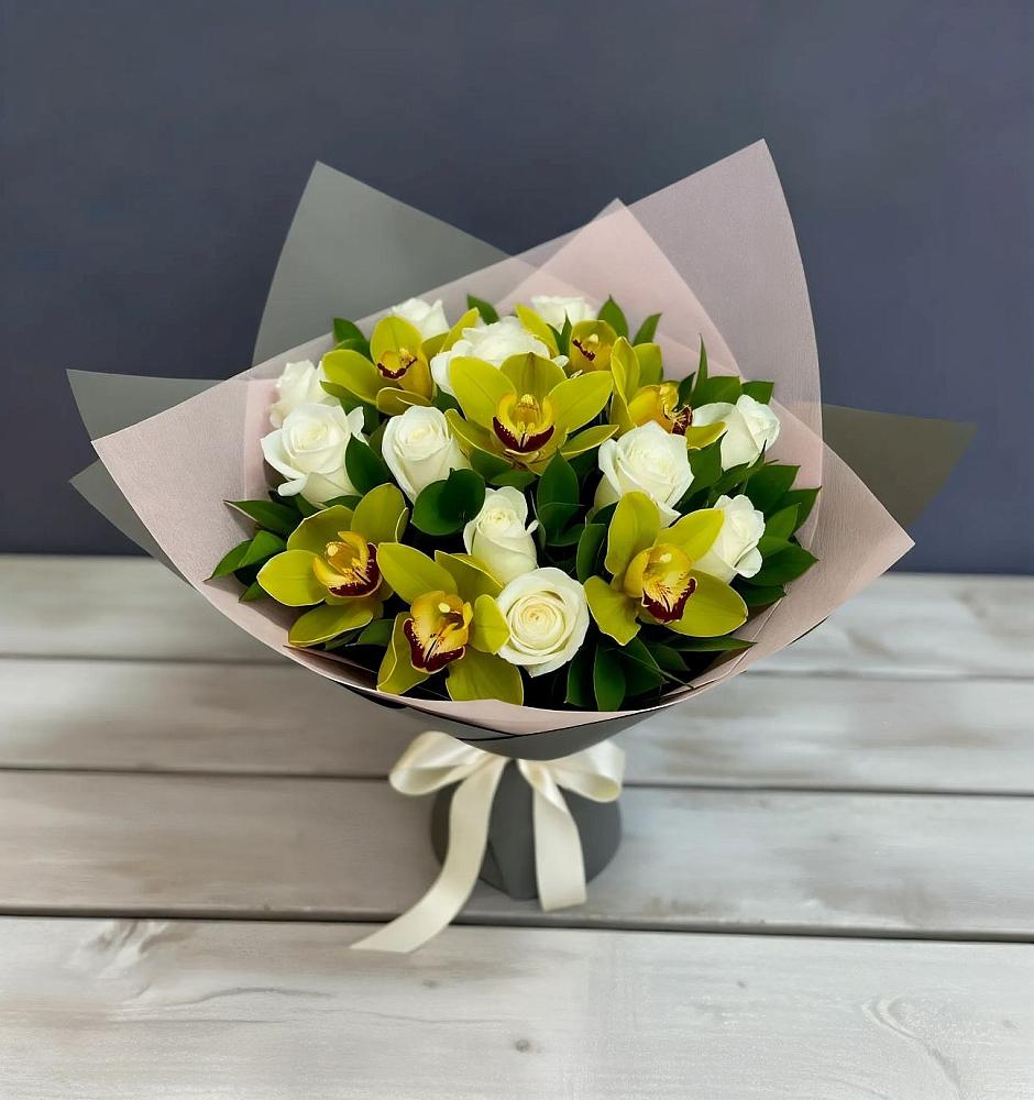 Букет цветов из: Орхидеи и Розы в Сосново-Озерском