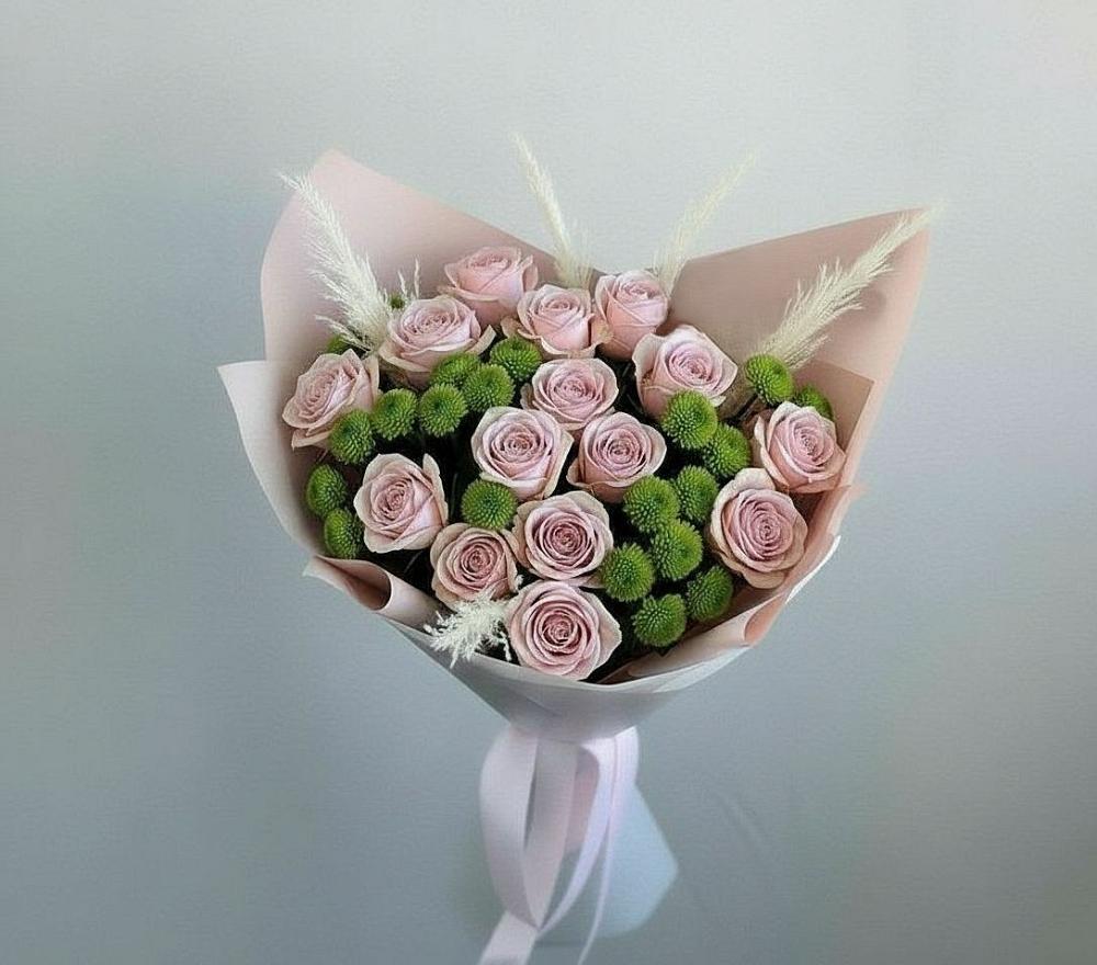 Букет цветов из: Розы и Хризантемы в Сосново-Озерском