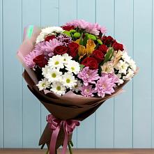Букет цветов из:  Розы, Хризантемы и Альстромерии в Сосново-Озерском