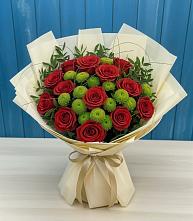 Букет цветов из:  Розы и Хризантемы в Сосново-Озерском