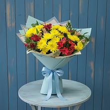 Букет цветов из:  Альстромерии и Хризантемы в Сосново-Озерском